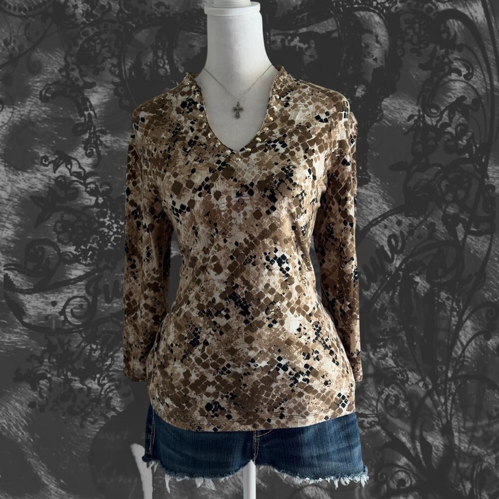 cream brown white studded fairy boho grunge whimsigoth top